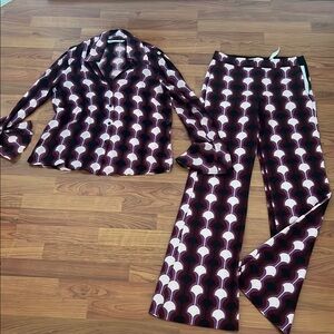 Zara Black and White Pantsuit Bold Checkered Design